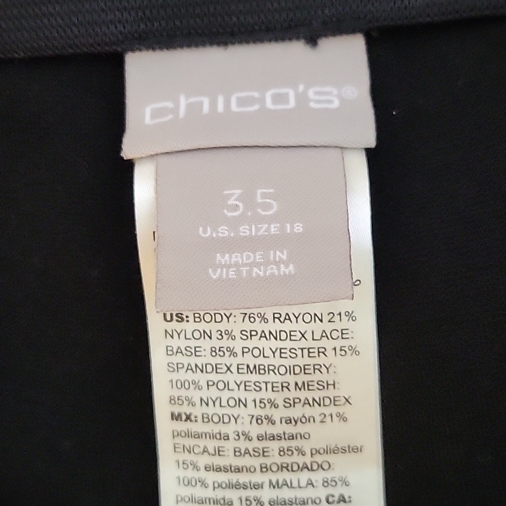 Chico's Black Ponte So Slimming Juliet Lace Hem Ankle Pants Size 18 - Picture 2 of 7